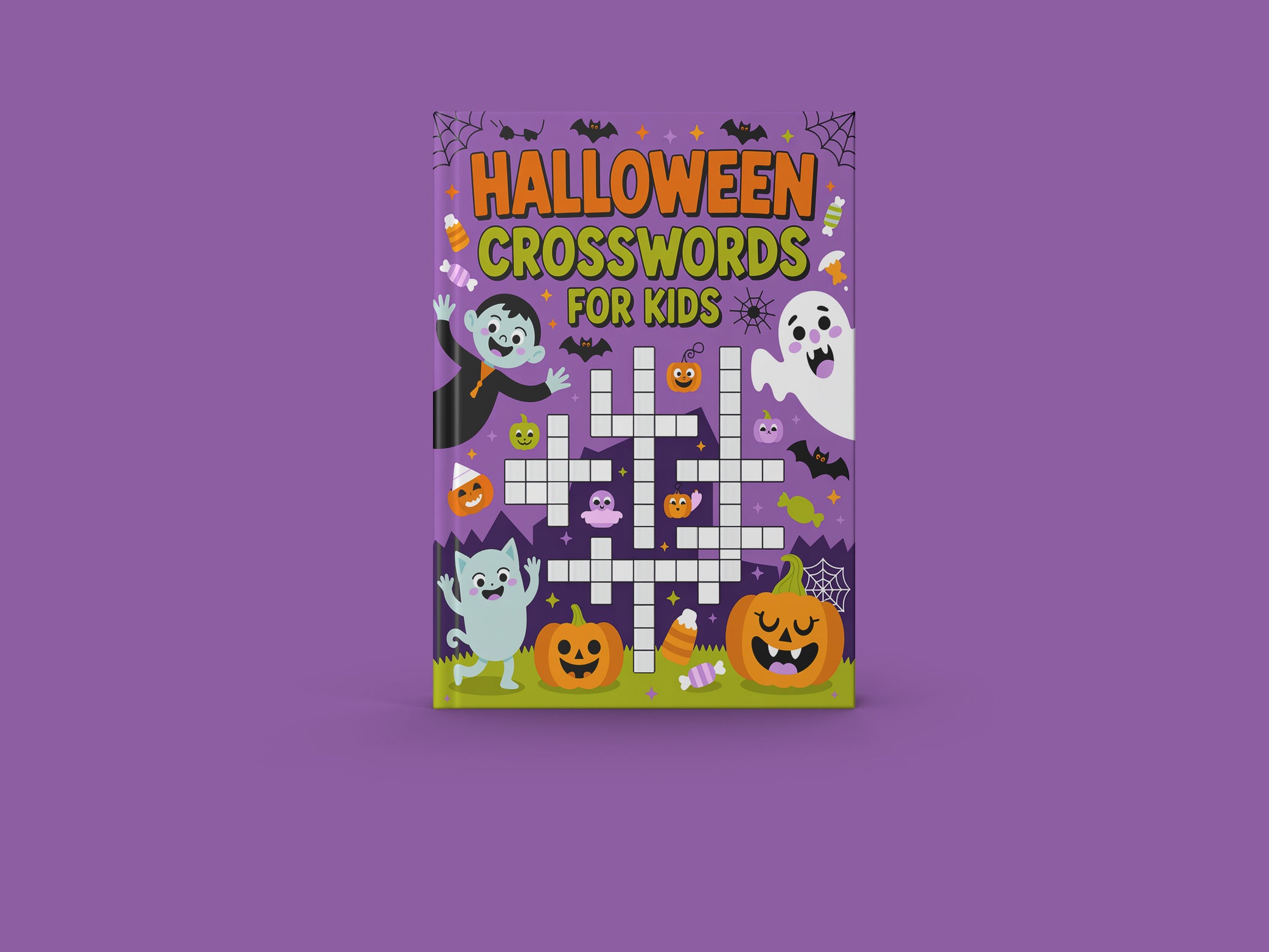 🎃 Halloween Crosswords Book for Kids – Printable PDF